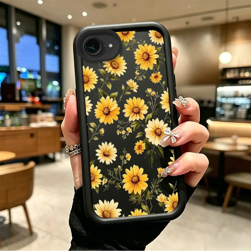 Phone case for iphone 16E 17E Gift Enhanced Peotection Shockproof Watercolor Yellow Sunflower Phone Case Drop-Resistant Protection Celestial Eye Layered Phone Case BO-JT-MVPA