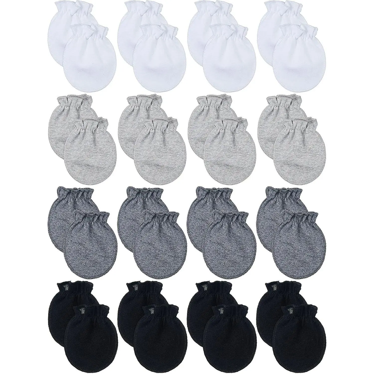High-Quality 16 Pairs Prop 65 Safe Cotton Newborn Mittens - Scratch-Free Unisex Gloves for Boys/Girls (0-6 Months), High-Quality Items