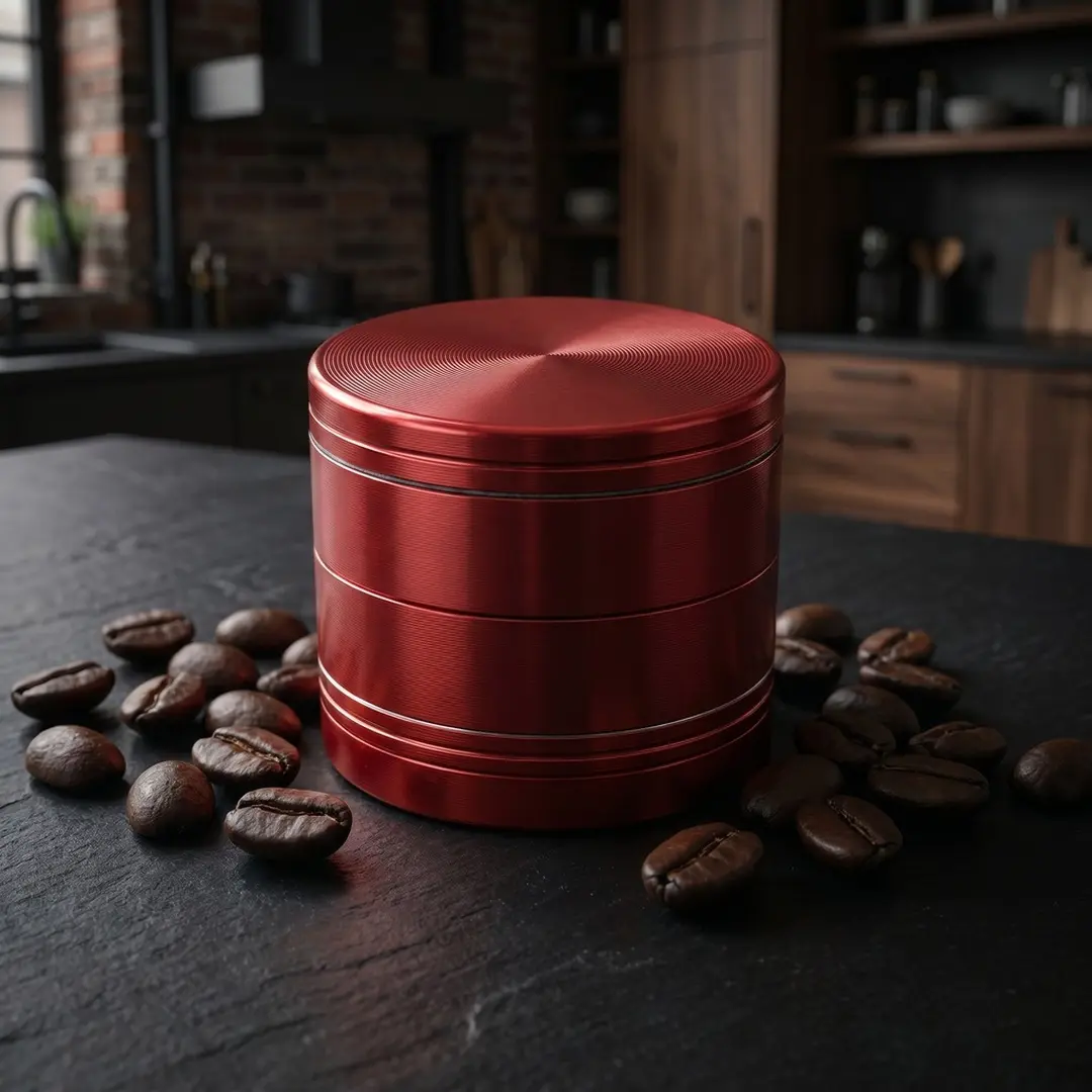 1.97 inch 50mm Red Metal Manual Spice Mill Four Layer Salt Pepper Grinder Zinc Alloy Kitchen Seasoning Tool Gift
