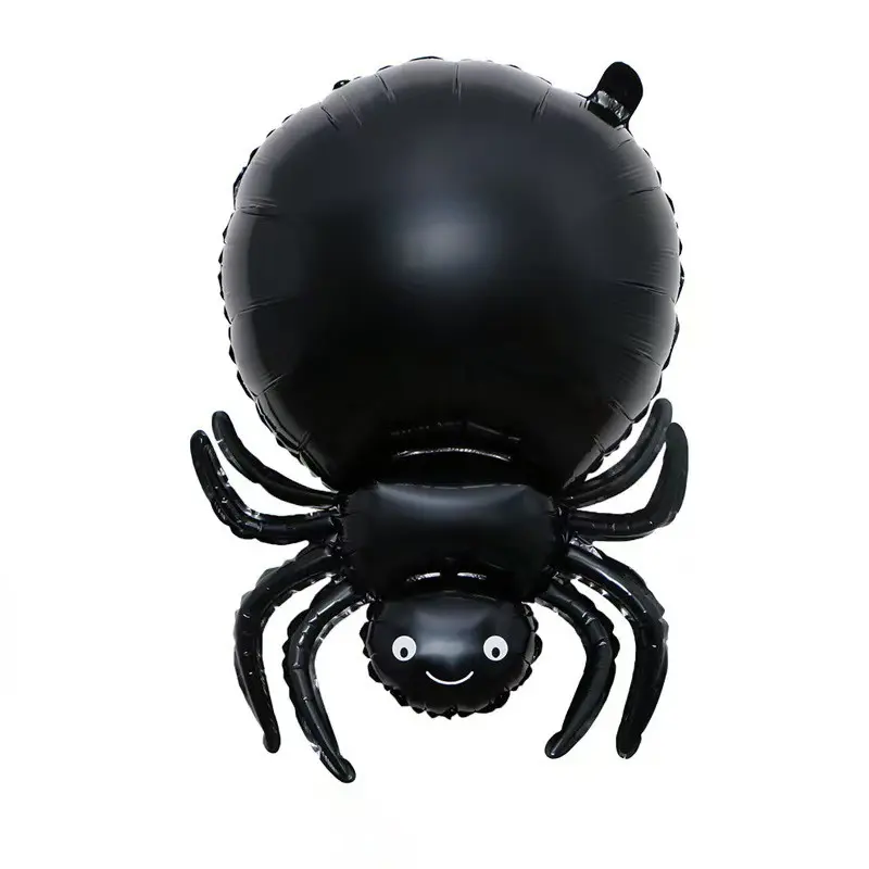 Giant 31.5-Inch 4D Spider Balloon, Helium-Ready Halloween Party Decor, Cute Face for Haunted House, Indoor Outdoor Use