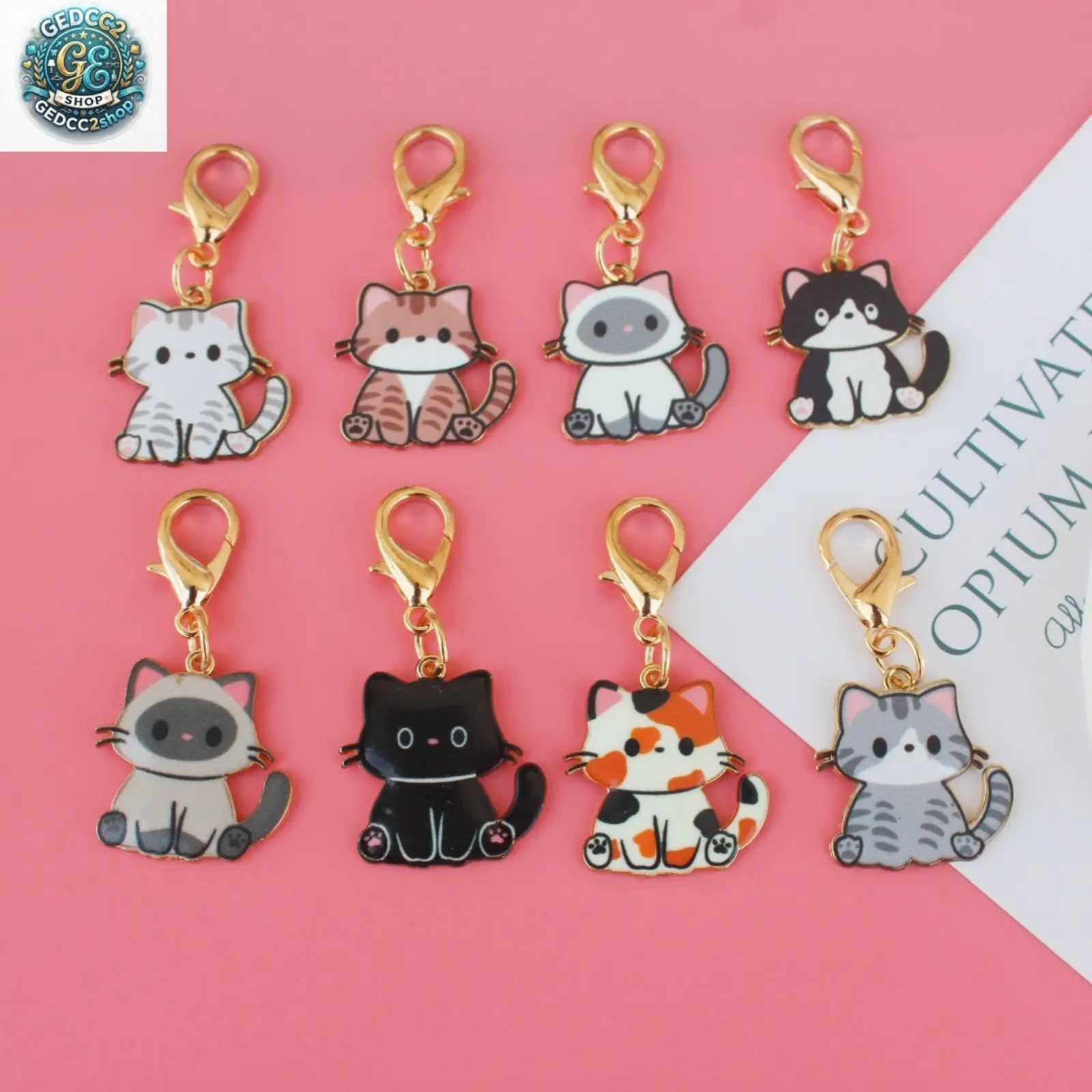 Cute Cat Keychain, Chubby Cat Bag Charm Pendant for Handbags, Backpacks, Phone Cases & Everyday Accessories