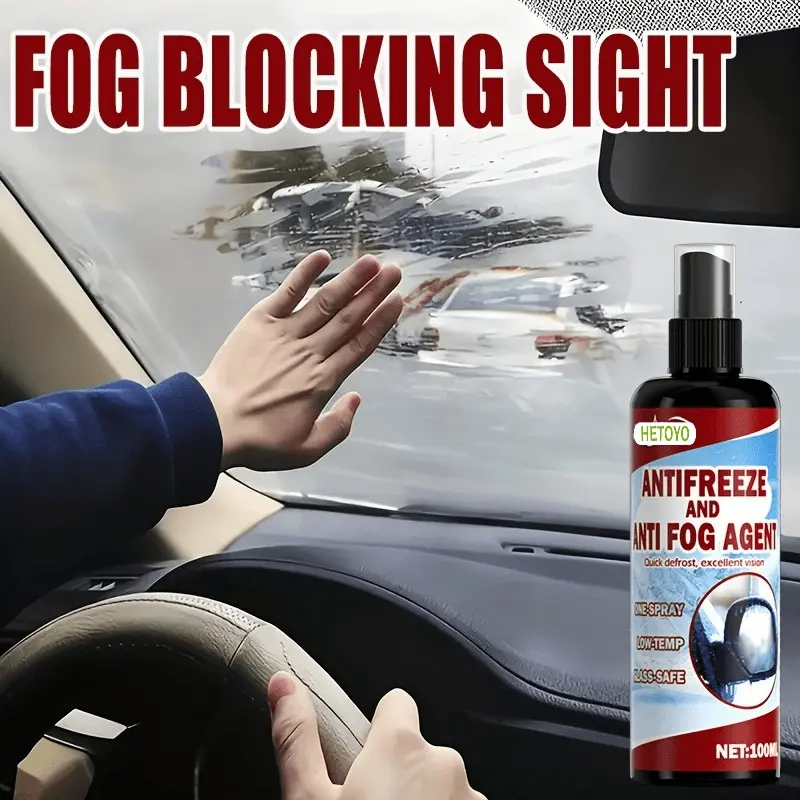 Long-lasting antifreeze and anti-fog spray - highly effective and long-lasting, easily removes fog, suitable for car windshields and door windows, rearview mirrors and bathroom mirrors, vehicle maintenance, and home use.