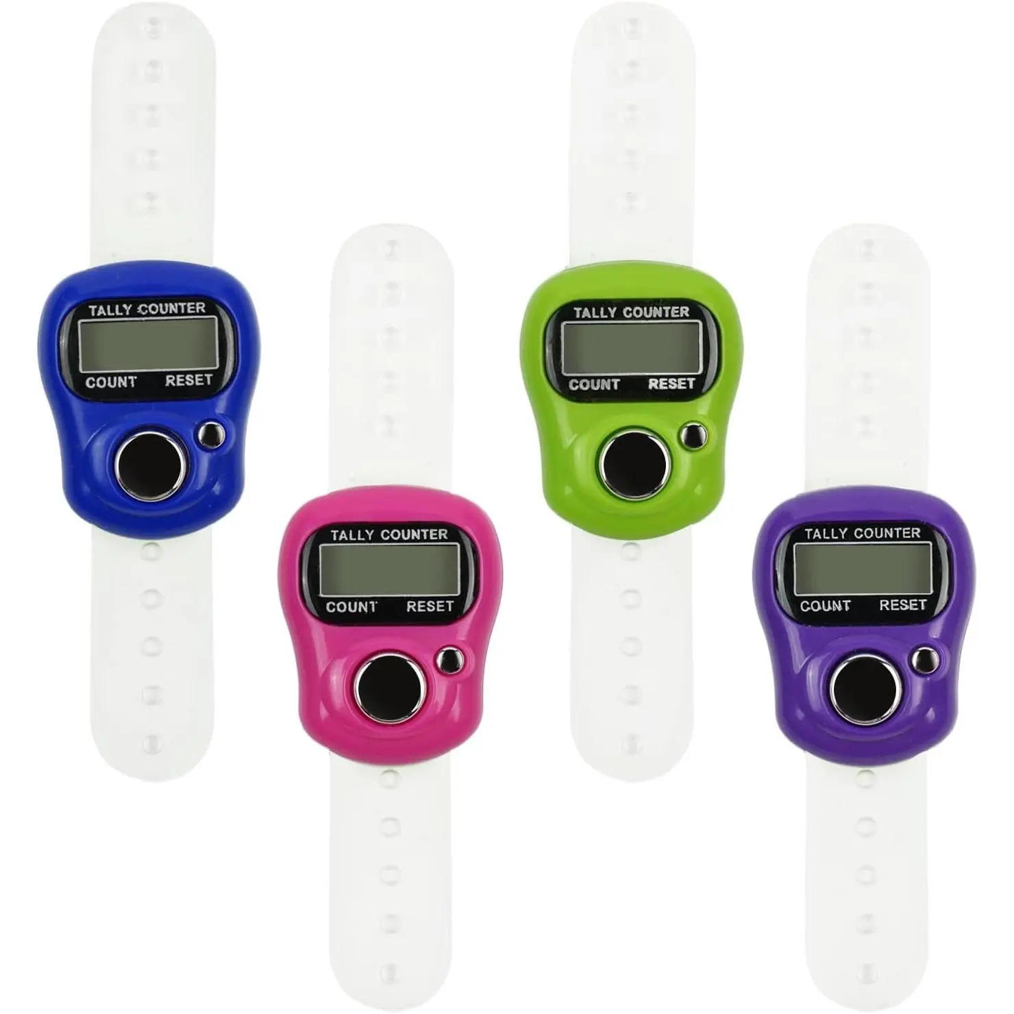 4 count  Finger Counter, 5 Digit Number and LCD  Digital Display, Resettable Hand Tally, Counting for Golf, Goods Counting, Lap, Knitting