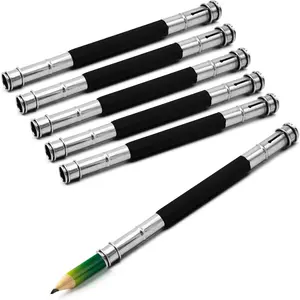 Pencil Extenders 6 count Adjustable Pencil Lengthener Tool Coupling Device for School,Office,Sketch,Art,Writing