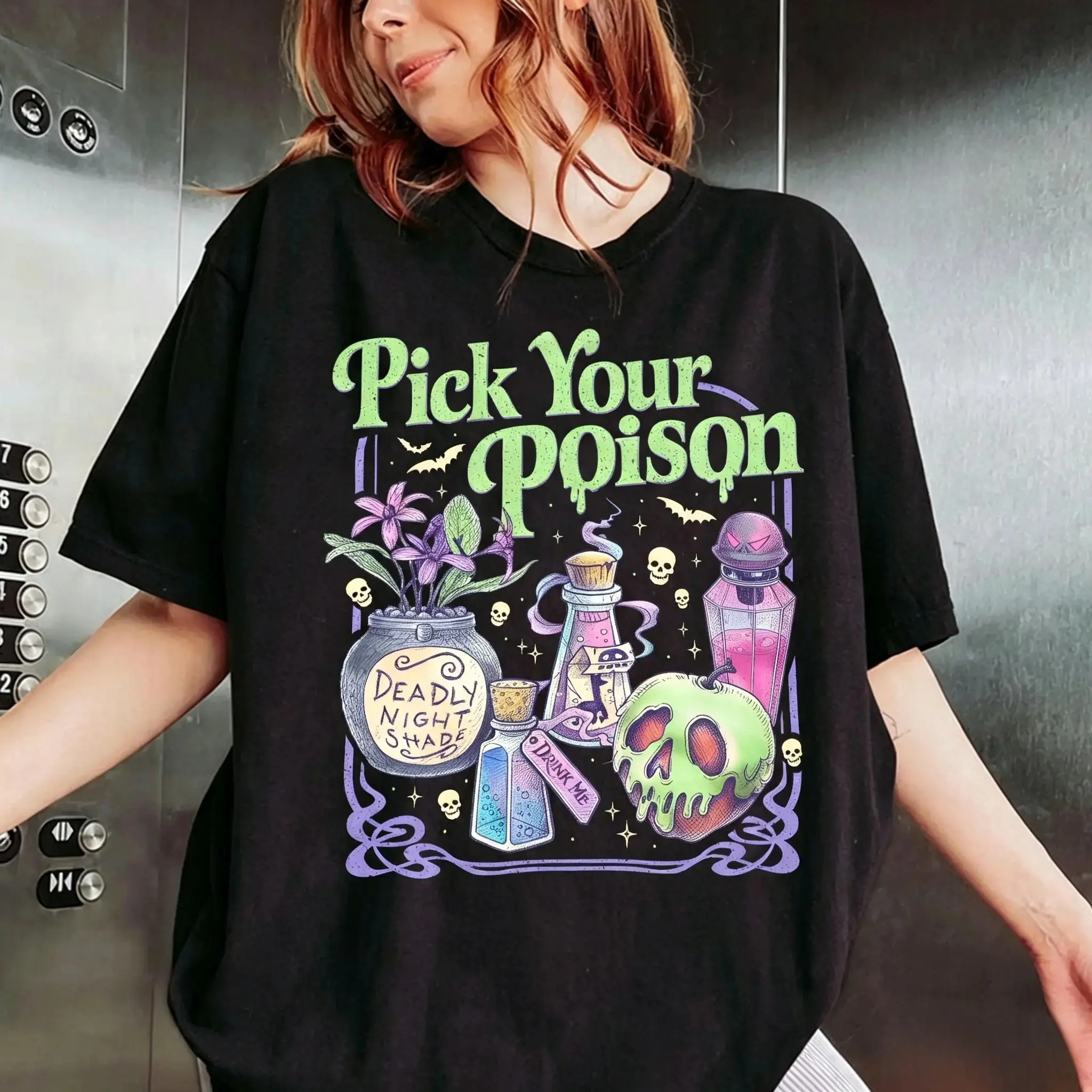 Pick Your Poison Vintage Comfort Colors Shirt, Princess Halloween TShirt, Kuzco Poison Apple Tee, Spooky Season, Villain Spooky Gift, Trendy Halloween Apparel  AM0039TD