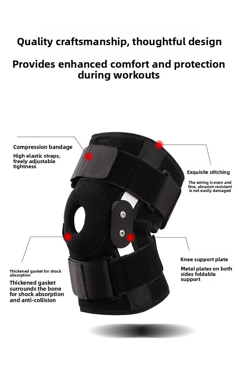 Adjustable Strap Knee Brace with Dual Aluminum Support, Patella Padded Compression Knee Sleeve for Running & Sports