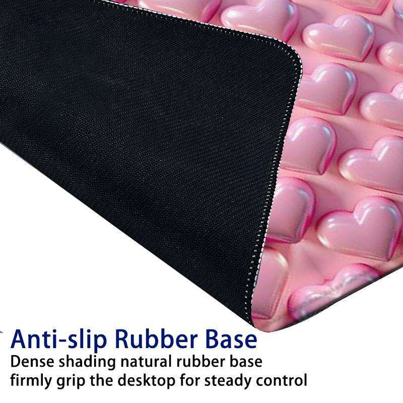 Heart Pattern Mouse Pad, Rectangle Gaming Mouse Pad, Office Desk Keyboard Mat for Home Office Game Room Desk, Cute Desk Accessories