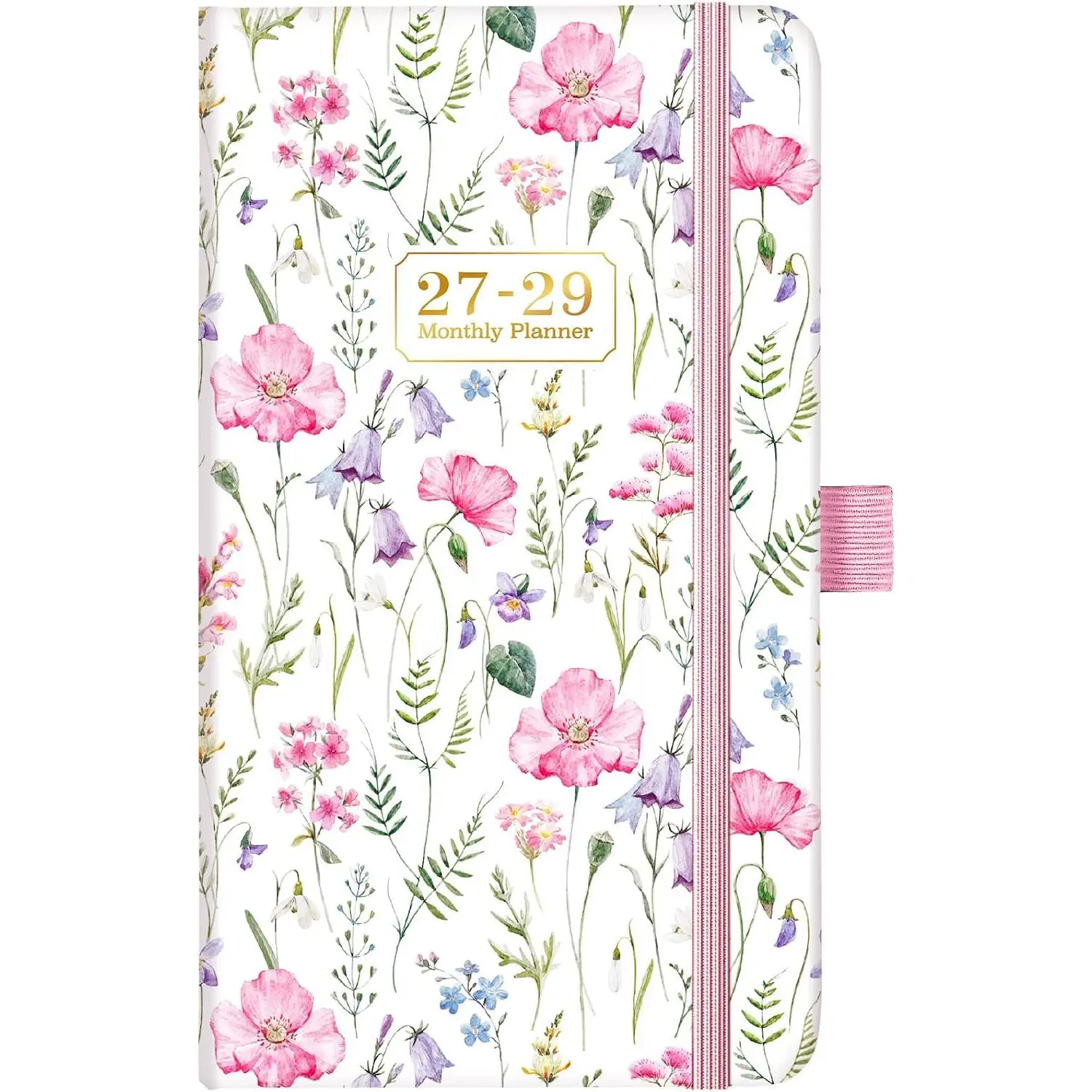 2027-2029 Pocket Calendar, 3-Year Monthly Planner (Jan 2027-Dec 2029) - 6.4x3.8" Purse Organizer with Elastic Close, Pen Loop, Holiday Reminders, Unruled Blocks (Office Stationery)