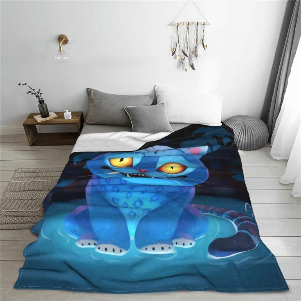Derpy Tiger Warm Soft Blanket Kpop Demon Hunters Students Plush Throw Blanket Print Couch Chair Flannel Bedspread Sofa Bed Cover  Halloween gift DreamyDwell Textiles
