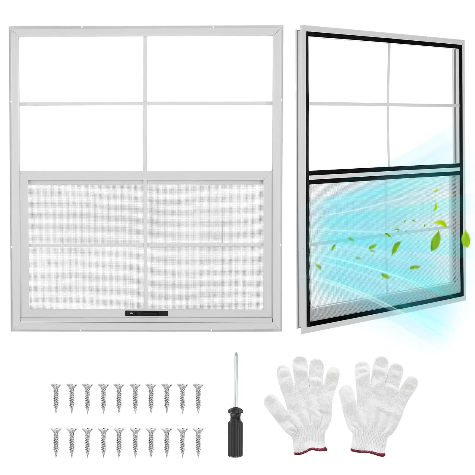 2 Pack Shed Windows,Small Sliding Windows, Aluminum Frame Flush Mount Windows with Acrylic Panels for Shed, Chicken Coop