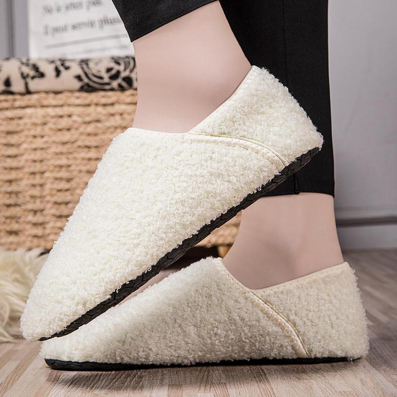 Winter Cotton Shoes for Women House Slippers Cozy Sock Shoes with Soft Rubber Sole Slip On for Indoor Outdoor