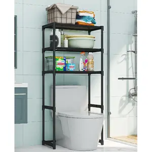 3-Tier Over The Toilet Storage Rack, Freestanding Bathroom Organizer Shelf with Space-Saving Design for Bathroom