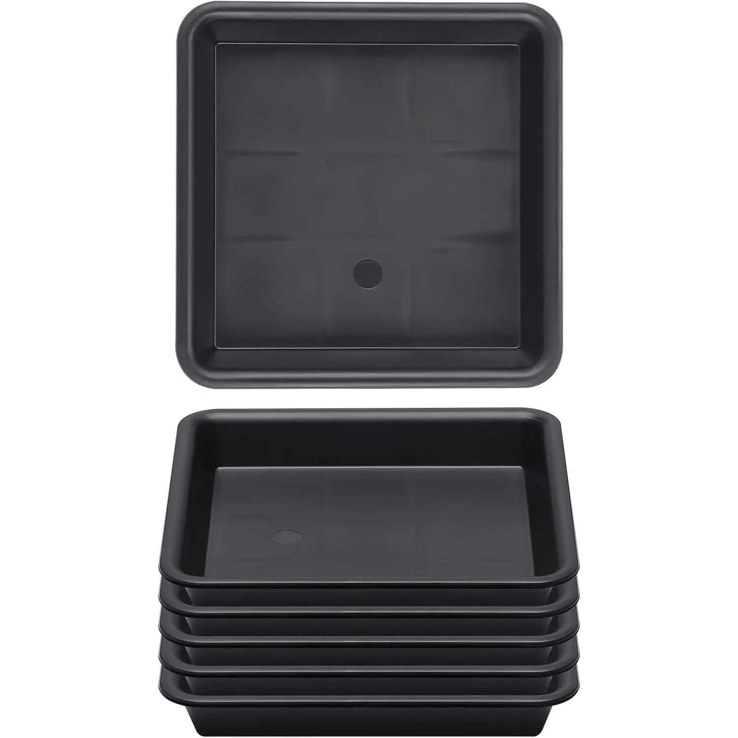 6 Inch  , 6 Packs Black  Water Catcher Tray, Humidity Trays for Indoor Outdoor