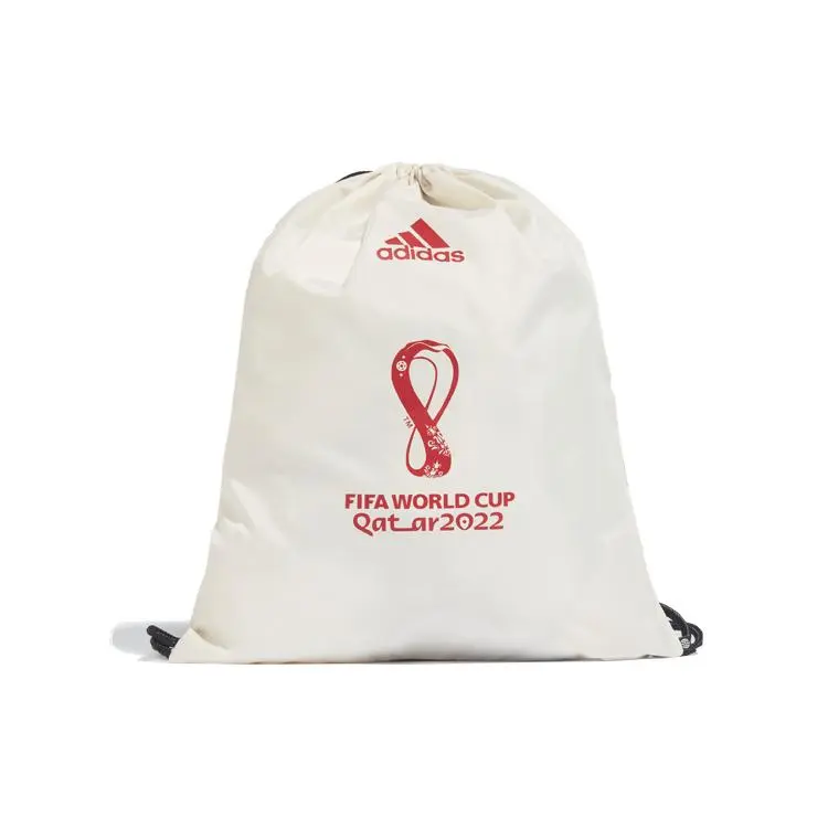 Adidas OE Gym Sack Casual Sporty Drawstring Bag for Men and Women, Letter-Print Fabric Backpack in Beige