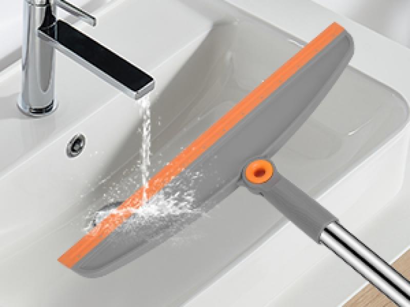 Multifunction Magic Broom, 54 Inch Adjustable Long Handle Silicone Floor Squeegee Broom, Sweep and Scrape 2 In 1 Household Cleaning Brooms for Floor, Bathrooms, Kitchens, Showers, Tile, Pet Hair,Glass