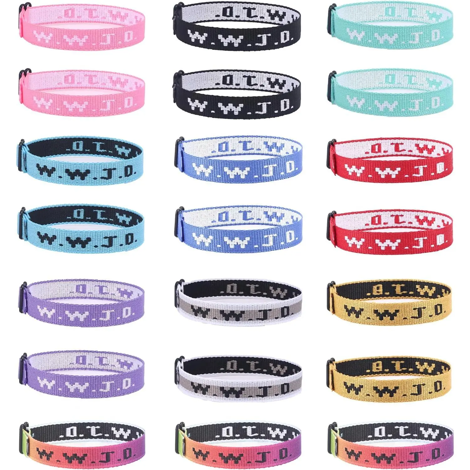 21 count WWJD Bracelets Pack Christian Gifts Adjustable Wristbands WWJD  Bracelets Bulk What Would  Do Bracelets with 21 Message Cards