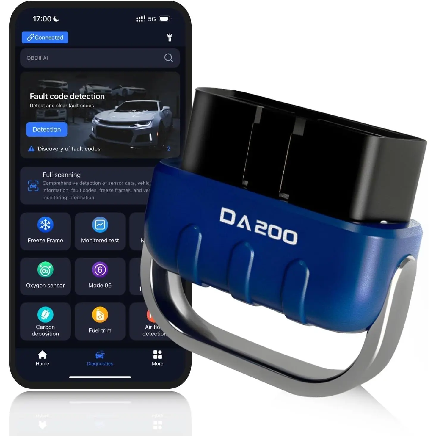 OBD2 Scanner ,   Code Reader Diagnostic Tool | AI Repair Guides, Live Data,  Test & Readiness Check with Free App for  and Android