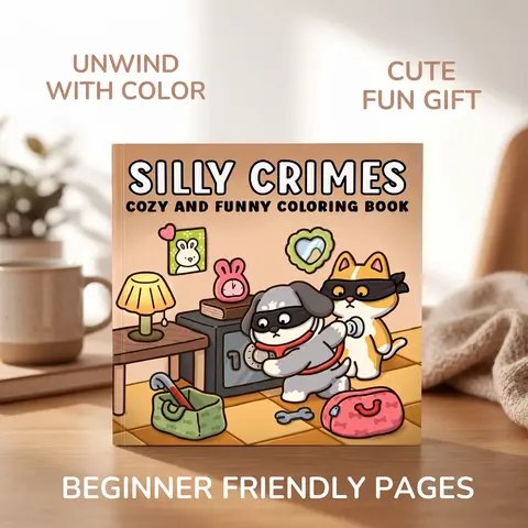 1pc SILLY CRIMES coloring book, Art Drawing, For Adults And Kids,Simple And Big Designs For Relaxat,suitable for boys and girls, zero foundation drawing to relieve stress coloring book,Christmas gift,Back to school gifts