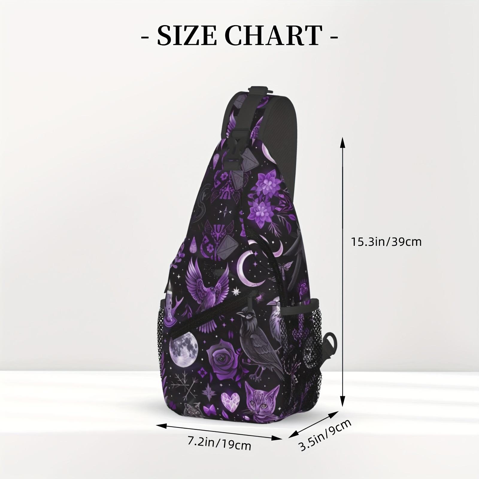 A Versatile Crossbody Chest  Suitable for Hiking, Featuring a Gothic Witchcraft Design.This Durable Shoulder  Has a Large Capacity And Is Perfect for Shopping, Leisure Travel, Beach Outings, Fishing bag