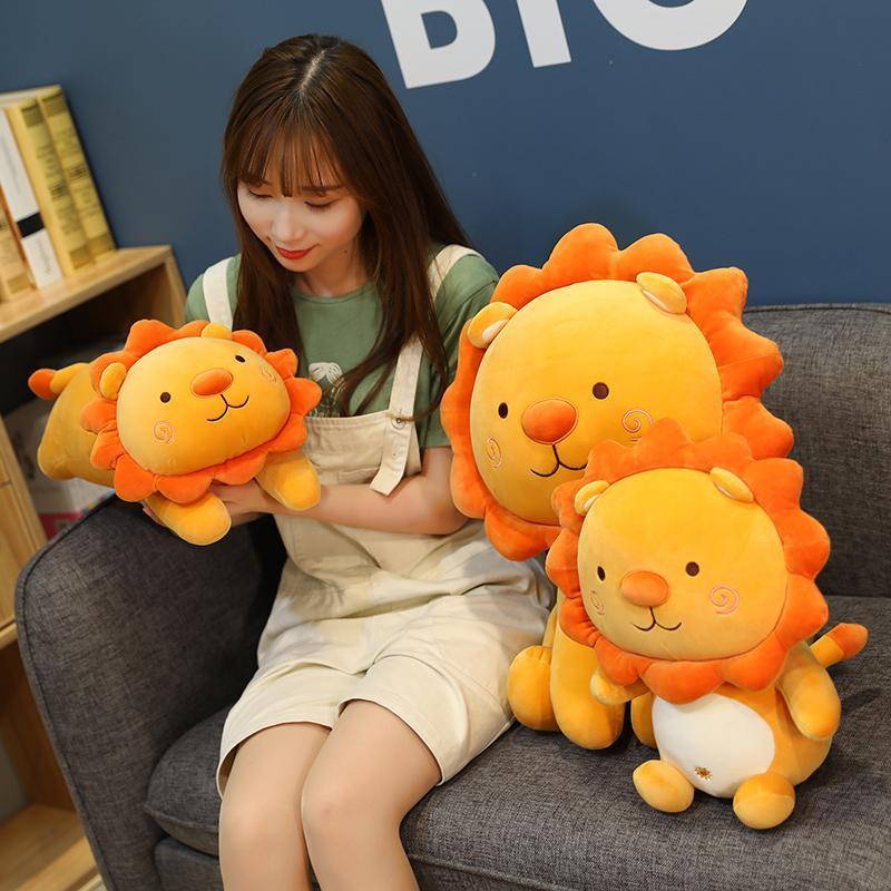 1pc 35/50cm Lovely Smile Lion Plush Toys Cartoon Sunshine Lion King Pillow Stuffed Soft Animal Cushion for Children Girls Gifts