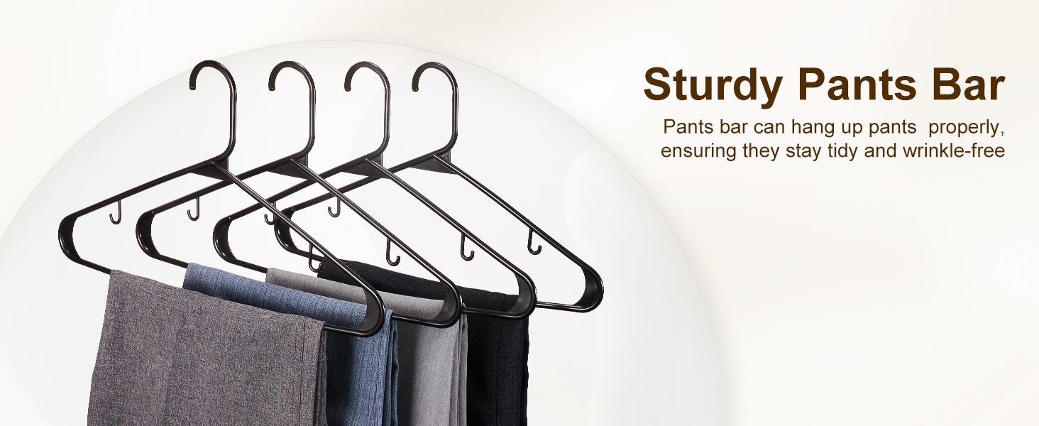 Black Plastic Hangers 50 Pack, Plastic Clothes Hangers with Built-in Hooks, Durable and Strong Plastic Coat Hangers for Closet, Space Saving Clothing Hanger for Shirts, Coats, Skirt, Dress Black Plastic Hangers 50 Pack, Plastic Clothes Hangers with Built-in Hooks, Durable and Strong Plastic Coat Hangers for Closet, Space Saving Clothing Hanger for Shirts, Coats, Skirt, Dress