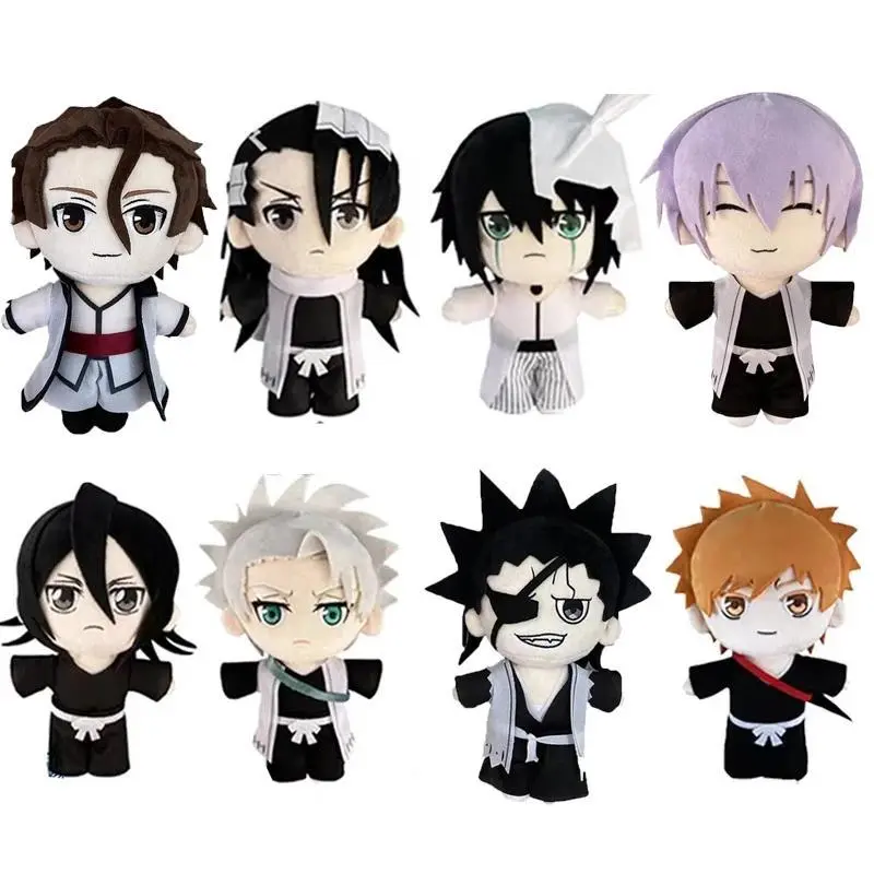 Japanese Anime BLEACH Soft Plush Toy - 20cm Comics Stuffed Dolls (Kuchiki Byakuya, Kurosaki Ichigo, Aizen Sousuke, Zaraki, Rukia, Ichimaru Gin) for Fans Gift