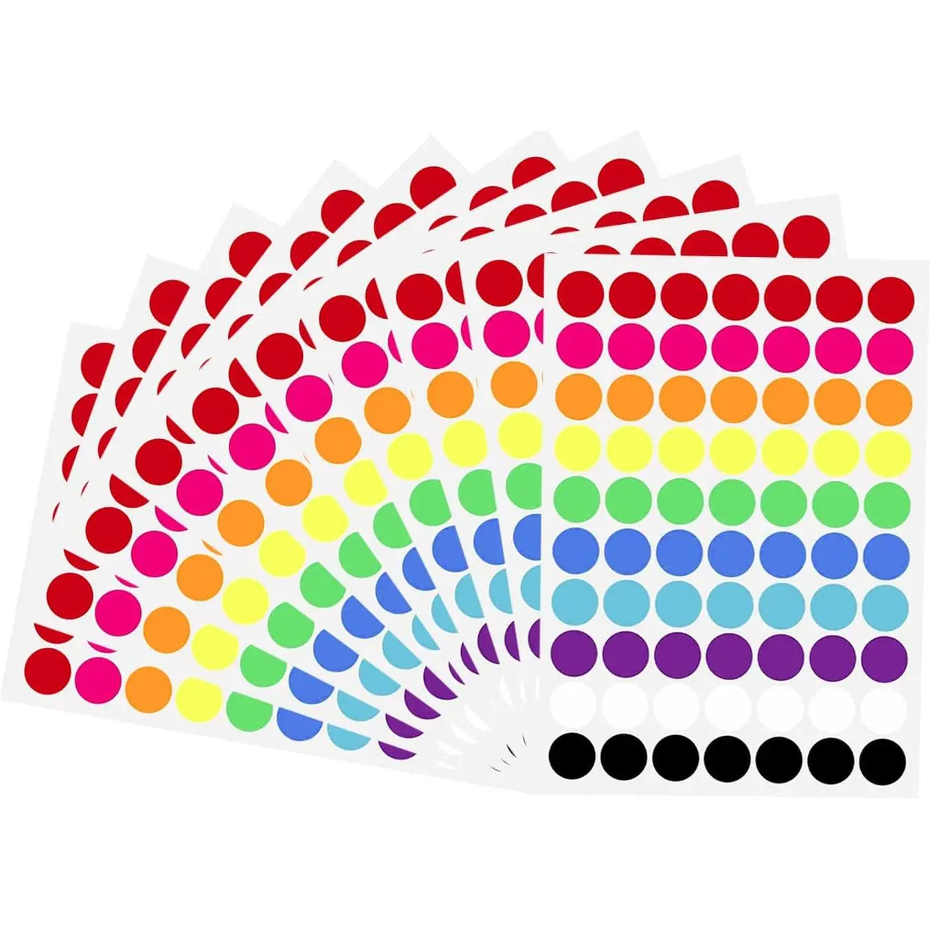 700 count Dot Stickers 3/4 Inch Color Coding Labels Round Colored Dot Stickers, 10  Color Colorful Coding Label Circle Sticker for  Office Student Classroom, 70 Labels/Sheet