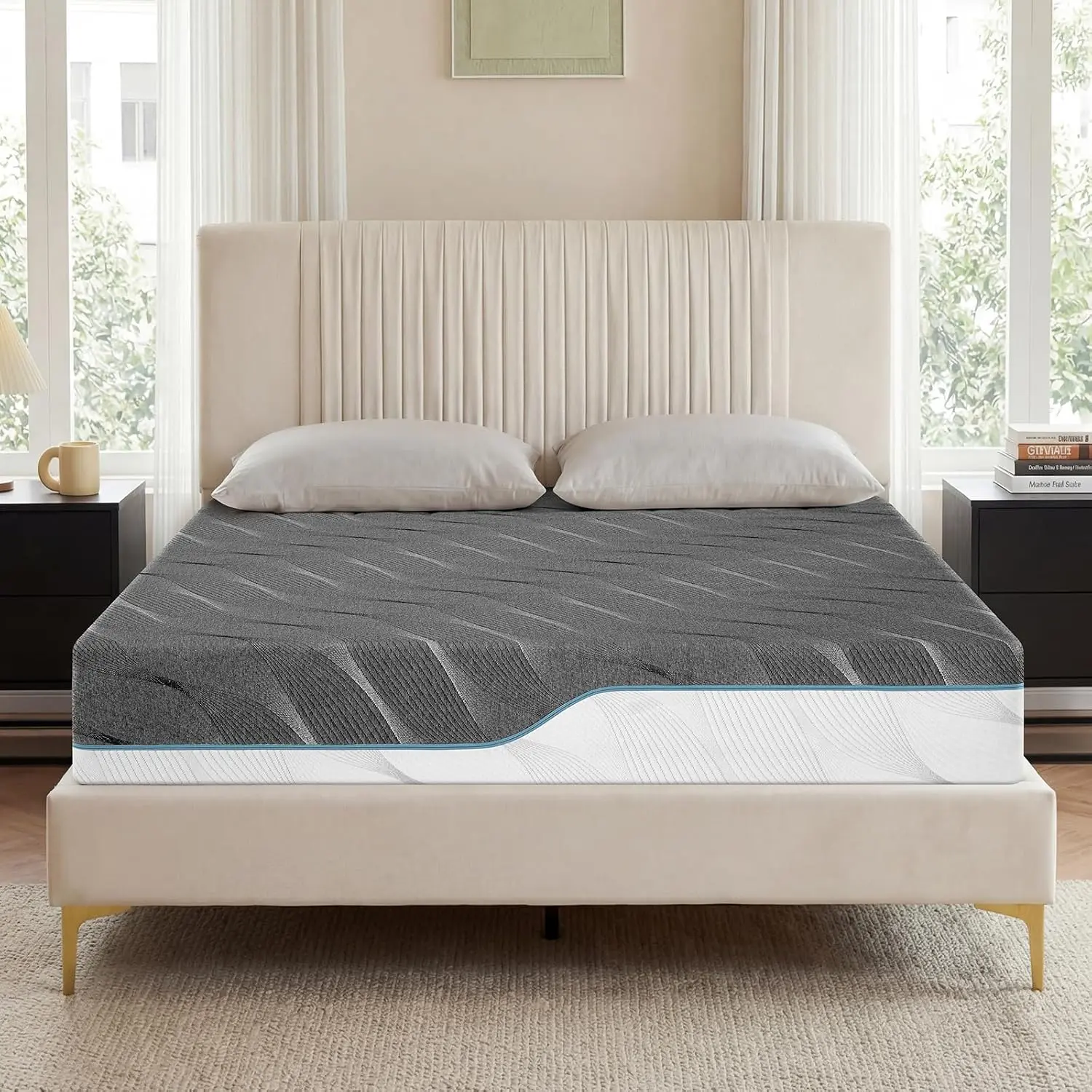Extra Firm Mattress,  Size 8 Inch Memory  Mattresses, Extra Firm to Medium Firm  Sides Flippable Mattress, High Density Mattress for  , CertiPUR- Certified, 75"x 38"