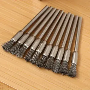15pcs Stainless Steel Wire Wheel Brush Set with 3.17mm Shank for Rotary Tools - Ideal for Cleaning, Deburring, Polishing | Durable Metal Bristles