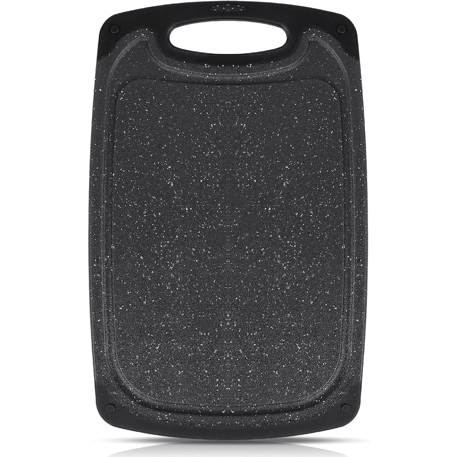 Dark Grey Synthetic Polypropylene Chopping Board for Kitchen - 12.5\l x 7.7\w, Food Grade, Eco-Friendly, Non-Slip, Juice Groove, Dishwasher Safe, Reversible, Ideal for Meat Prep