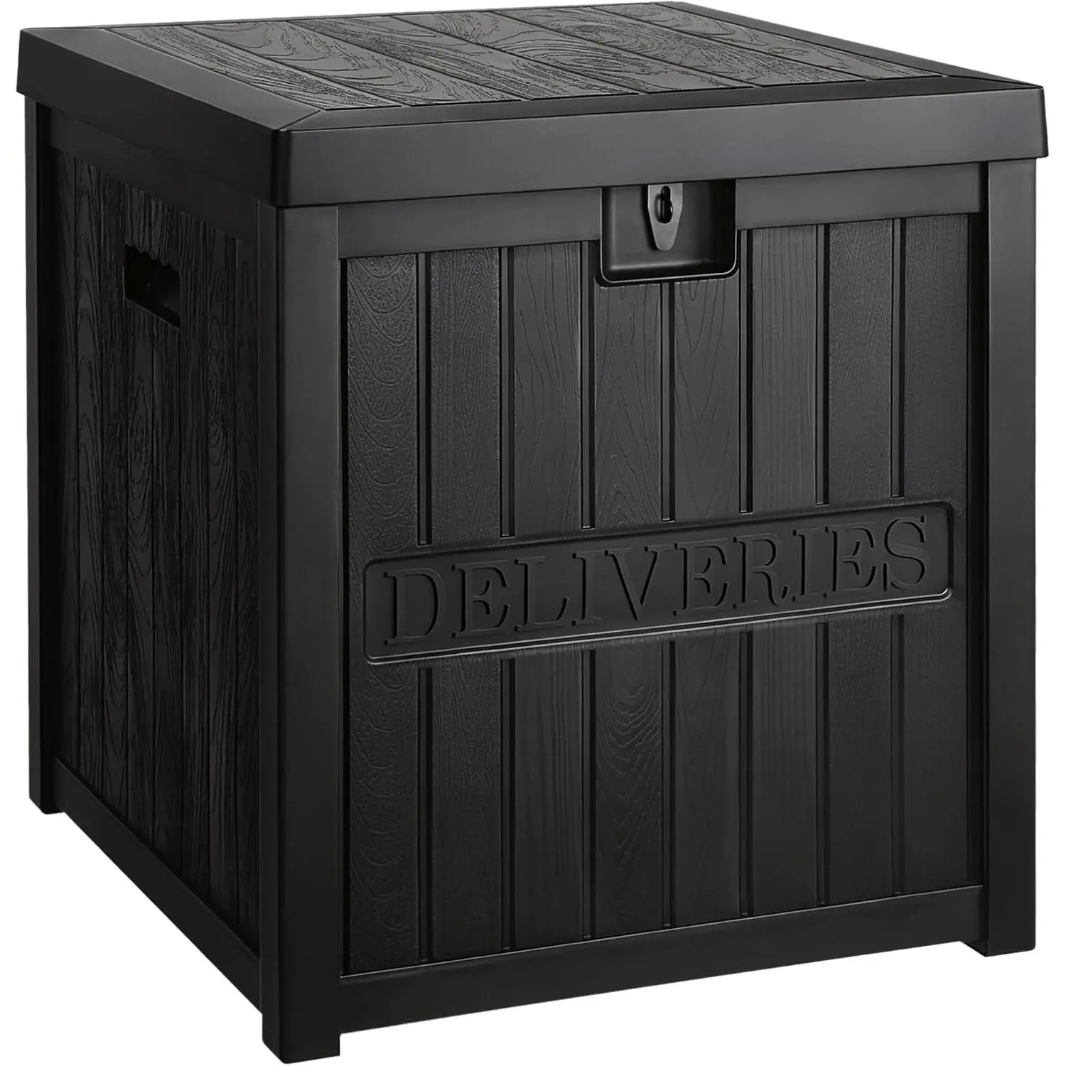 51 Gallon Package Delivery Box for Outside, Resin Lockable Secure Parcel Drop Box, Waterproof Deck Box for Front Porch, Curbside, Patio