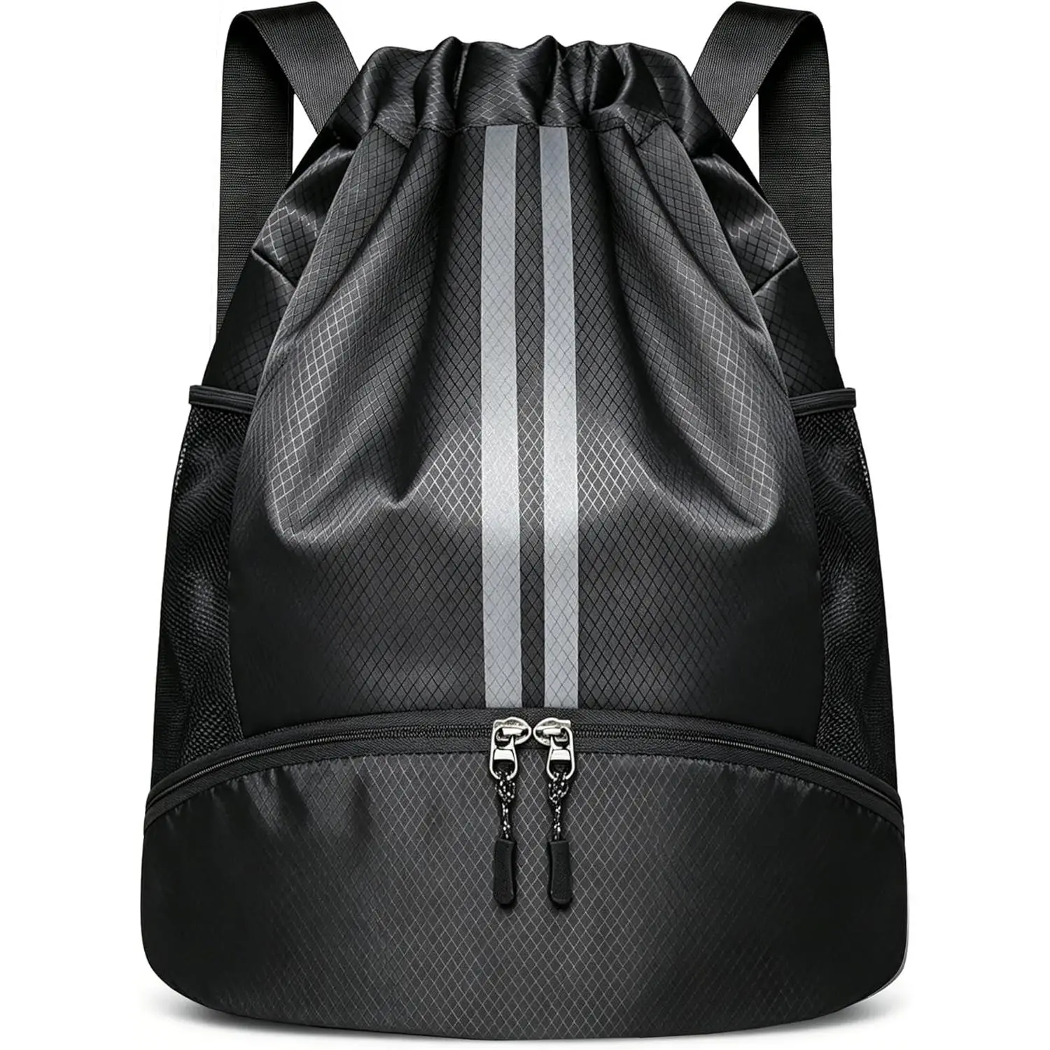 Drawstring Backpack Bag Sports Gym Backpack with Shoes Compartment for Soccer, Basketball, Swim, String Backpack Beach for Men and Women