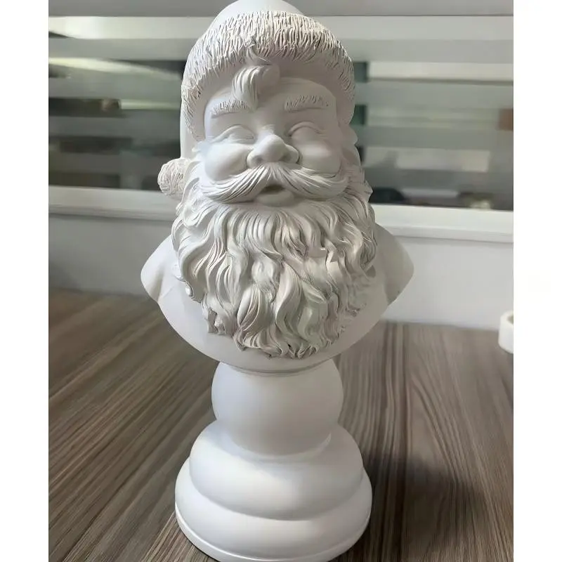 Santa Bust Christmas Tabletop Decoration, Half-Body Santa Statue Ornament, Festive Holiday Decor, Perfect for Christmas Tablescape