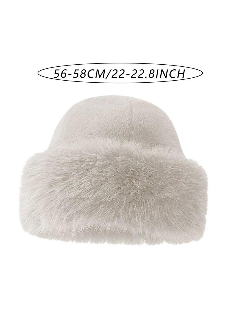 Women’s Cute Solid Color Fluffy Hat, Warm Casual Headwear for Fall and Winter, Fashion Accessory for Women and Girls