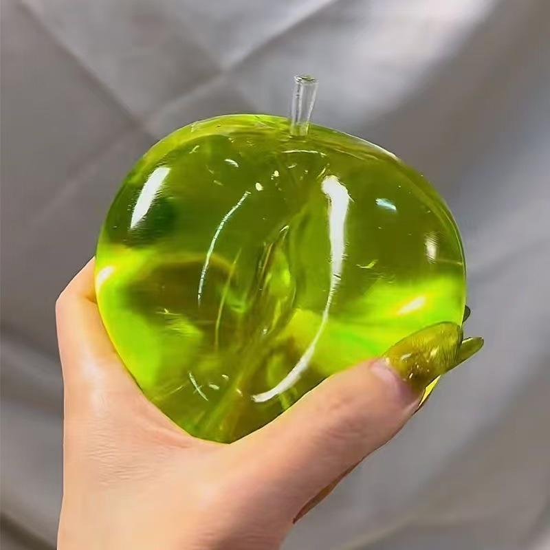 Squishy Green Apple Stress Ball Soft Fidget Sensory Toy for ADHD Autism Slow Rebound Squeeze Toy for Adults Kids Christmas Gift