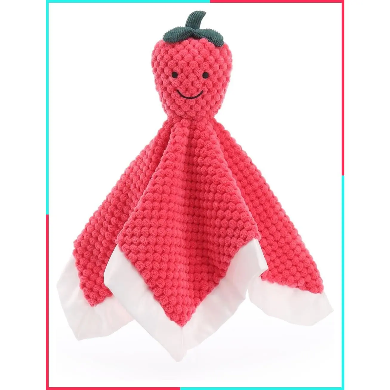 Stuffed Strawberry Security Blanket Plush Baby Lovey 14''