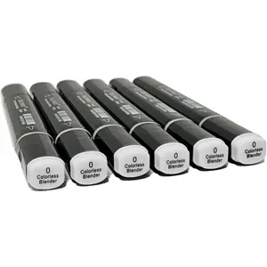 6 Pack Blender Colorless  Markers, Blending Double Tipped Soft Fine Tips and Brush Permanent Art Markers for Drawing Sketching Coloring (Blender)