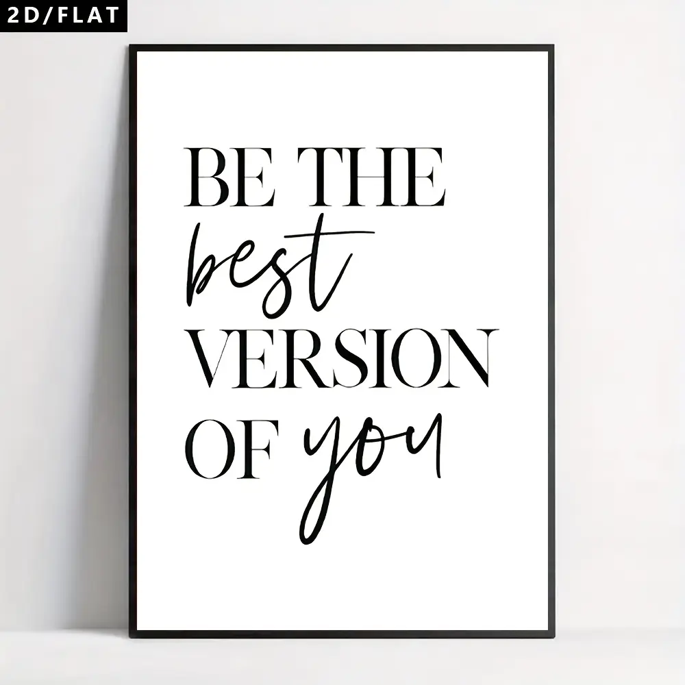 1pc Inspirational English Art Poster, Be The Best Version of You, This Canvas Painting Tells Us to Believe in Themselves And Affirm Themselves, Suitable for Home Decoration And Office, Room Living Room Classroom Easy Wall Art, Quotes (No Frame)