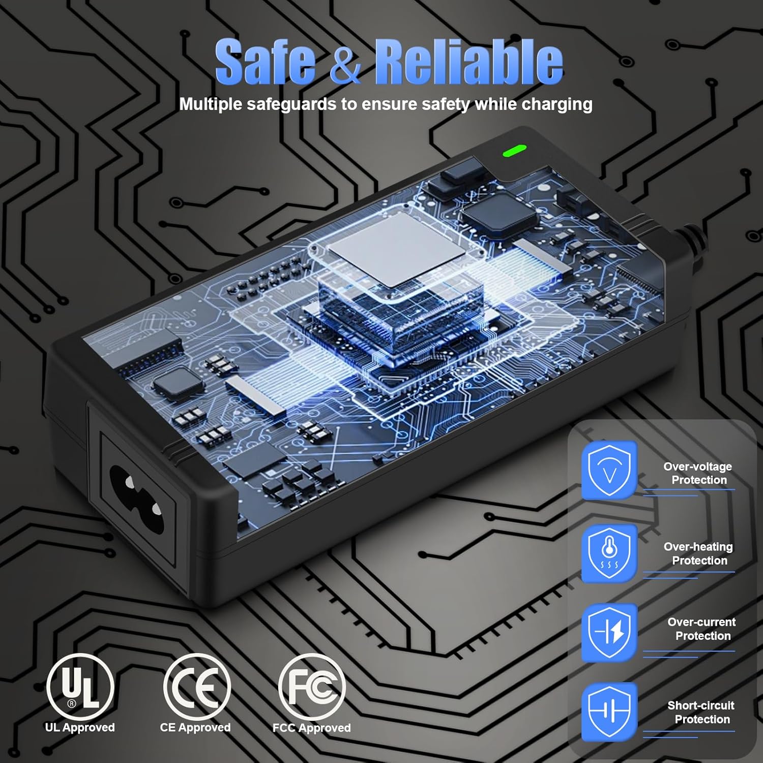 SUNDAY MIRTH 42V Electric Scooter Charger UL Certified for 36V  5 Plugs, Compatible with Gotrax, Jetson, Razor, Voyage, ninebot,Swagtron,Bird,Segway Electric  Scooters Ebikes