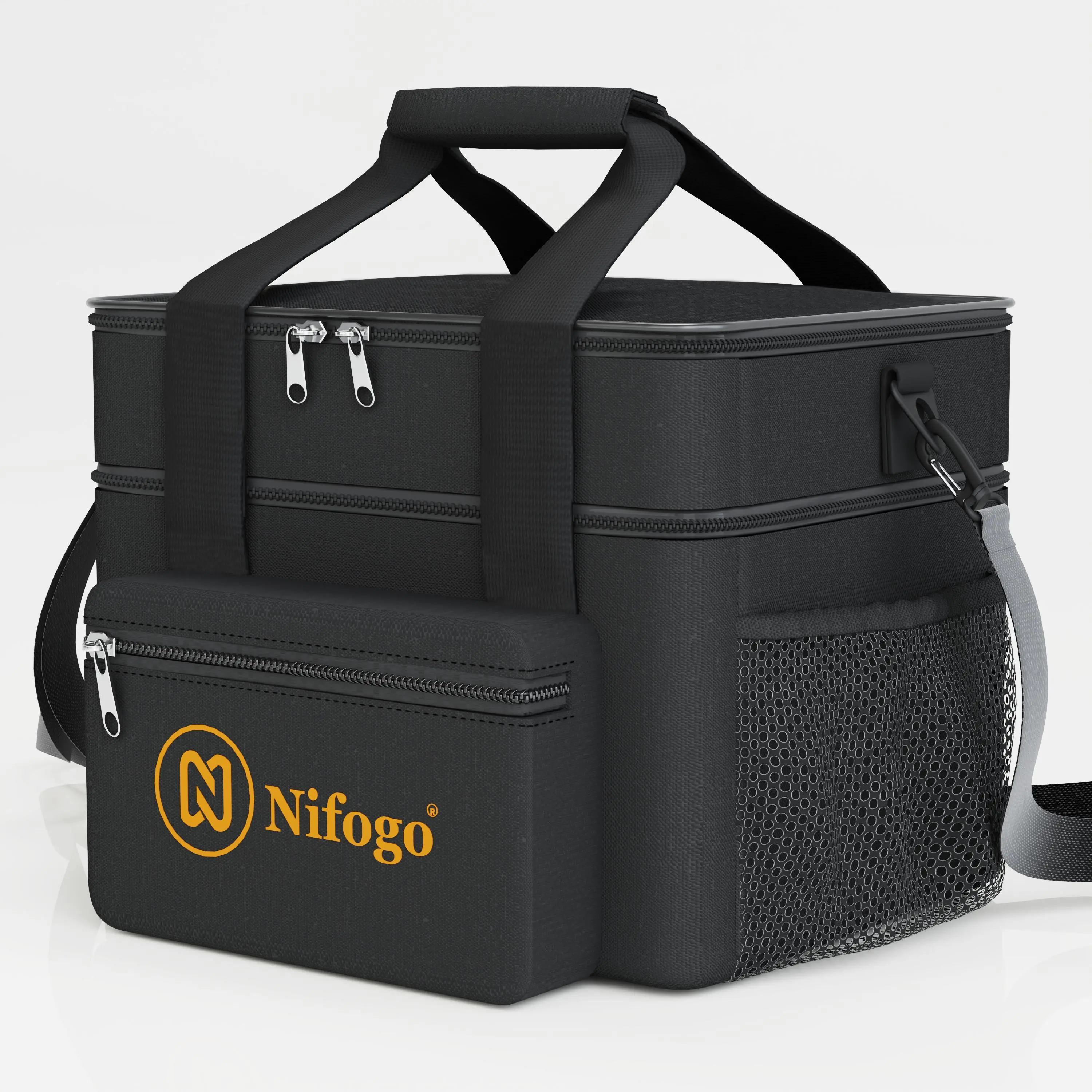 Nifogo Insulated Lunch Tote, Double-Layered Leakproof Reusable Cooler Bag with Adjustable Strap for Office, Picnic Commute, Reusable Lunch Bags, Lunch Bags Women