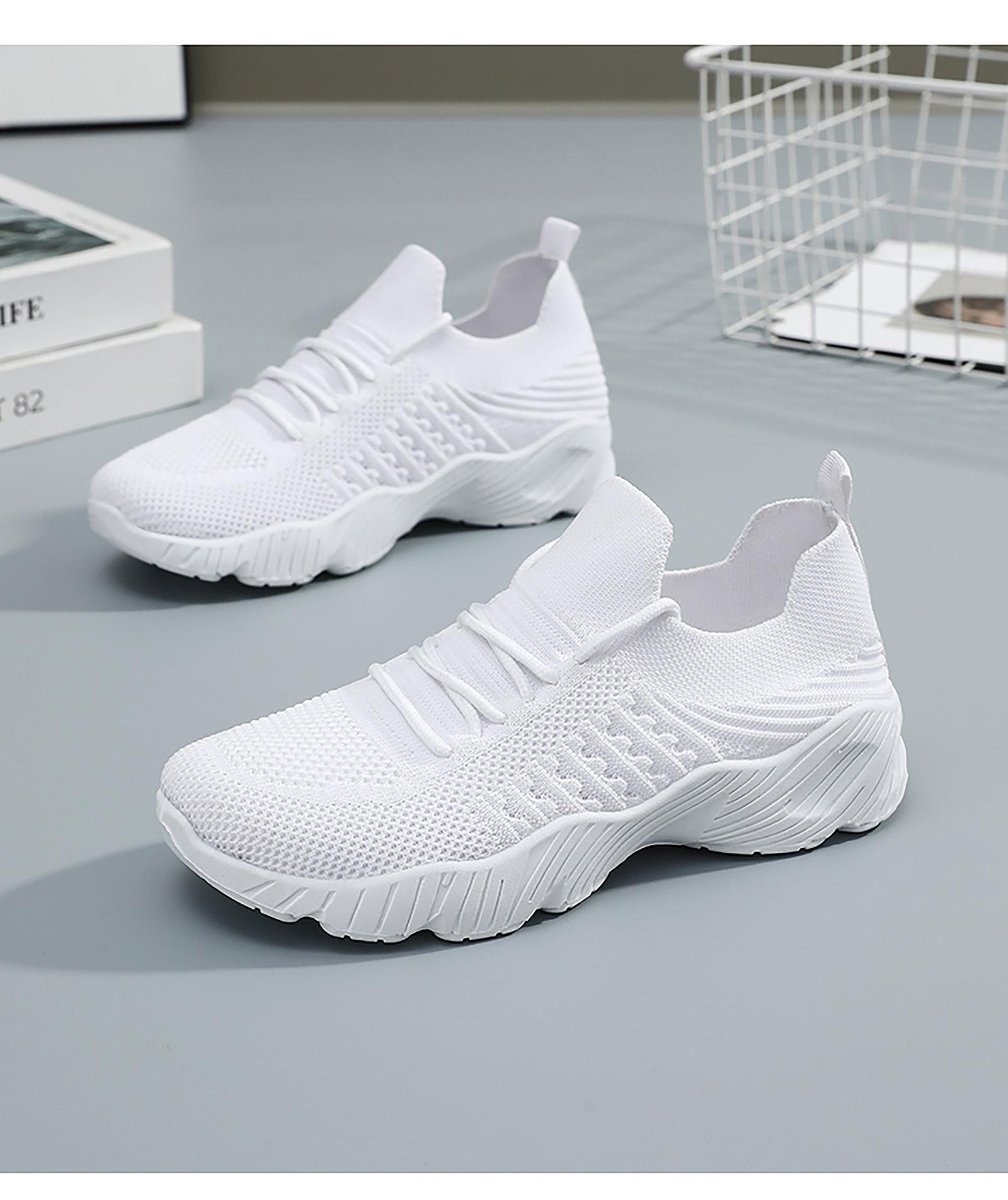 Women's lightweight casual shoes, breathable fly-knit sports shoes
