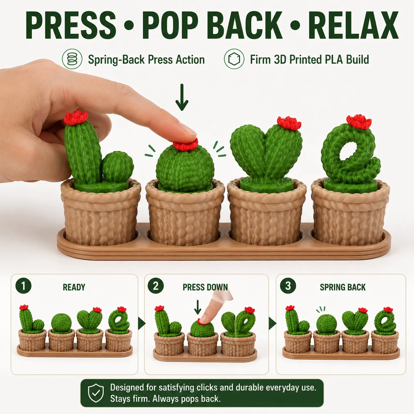 3D Printed Cactus Decorative Item, Miniature Cactus Model, Creative Desk Decoration, Modern Home Decor, Office Table, Bookshelf, Perfect Gift for Friends