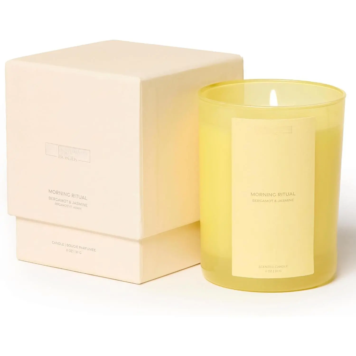 Bergamot & Jasmine Scented Candle | 11oz, 60 Hour  |  Soy Wax,  Wick | Soy Scented Candles for  |  Sun-Kissed Collection - Morning Ritual