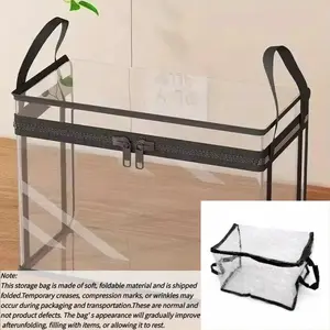 Large, transparent, thick plastic storage box with a hinged lid. Heavy-duty, durable, and high-capacity storage box, perfect for home, camping, travel, attic, and moving. Transparent Storage Bins