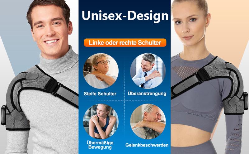 Fitease Cordless Shoulder Heating Pad for Men Women, Heated Shoulder Wrap with 3 Vibration and Heat Settings for Rotator Cuff Relief