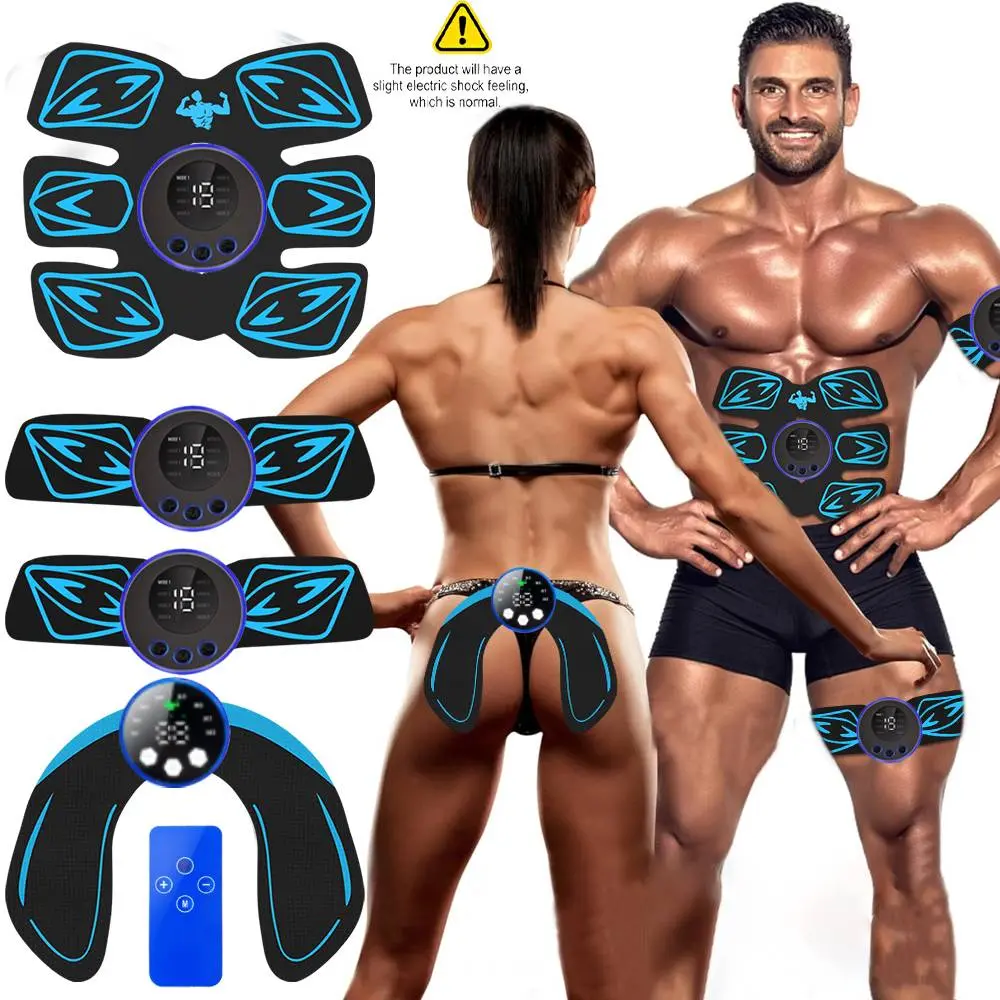 Abs Muscle Electric Stimulation Trainer Smart Fitness System for Core Training Abdominal Exercise Rechargeable Home Use Suitable for Men and Women