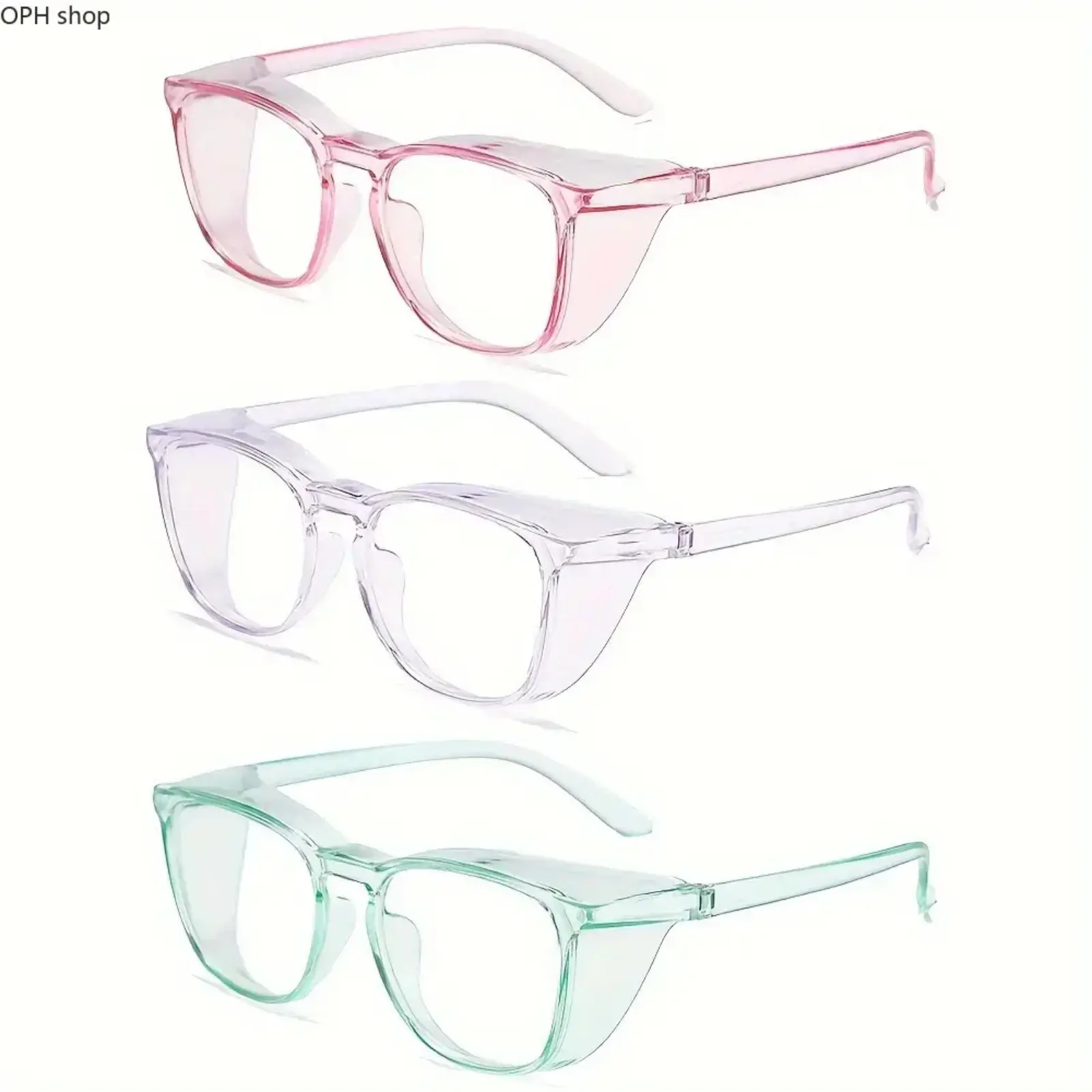 Unisex 3-Pack Fashion Anti-Blue Light Glasses - Clear Lens, Lightweight, UV Protection, Anti-Pollen, Windproof Eyewear for Daily Work, Outdoor Use