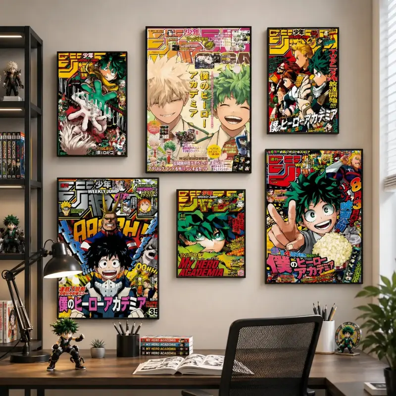 My Hero A-Academia Deku Classic Movie Poster canvas aesthetic Printing Paper Wall Art for Living Room Bar fashion Home Decor tribute anime artwork Anime Poster Wall Art Print anime wall print printed art canvas modern poster