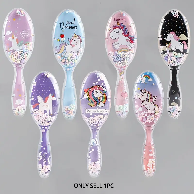 Cartoon Oval Cushion Comb, Transparent Bubble Ball Hair Brush, Cute High-Profile Women's Comb, 1pc, Stylish and Fun Design