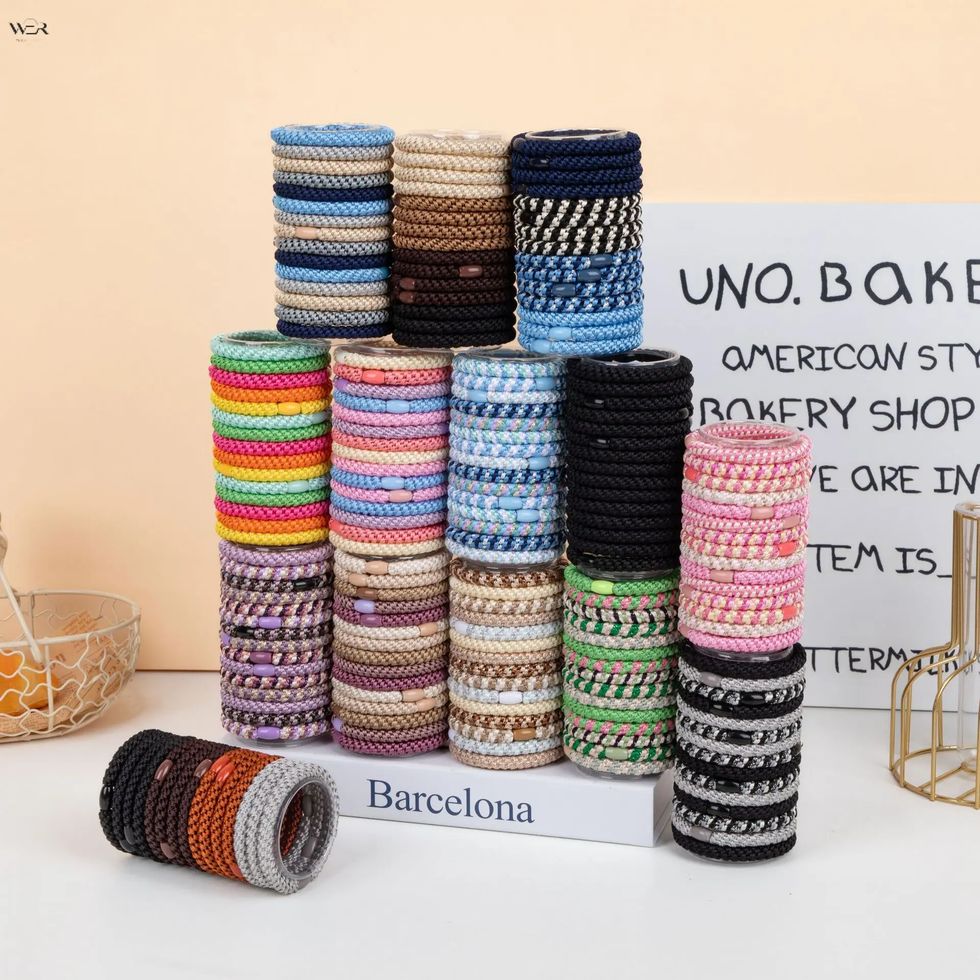 15Pcs Multi-Color Elastic Knit Hair Ties Bulk Set Minimalist Thick Fluffy Crunchy Hair Scrunchies Ponytail Holders Daily Casual All-Match Women Girls Hair Accessory Gift